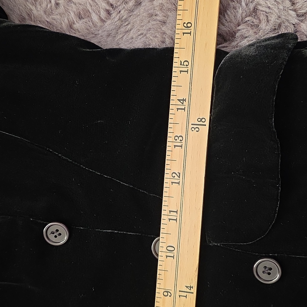 Vintage Ralph Lauren Purple Black Velvet Double Breasted Fitted Blazer Small 10 - Picture 8 of 15